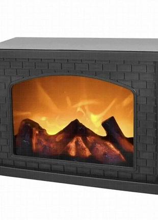 Kar300 чорна настільна led-лампа-камінок 280x197 мм з ефектом полум'я