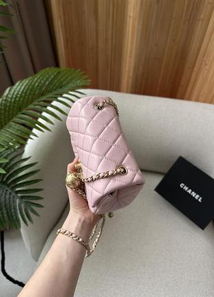 Сумка mini classic single flap in pink/gold 6