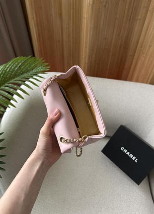 Сумка mini classic single flap in pink/gold 8