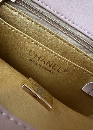 Сумка mini classic single flap in pink/gold 9