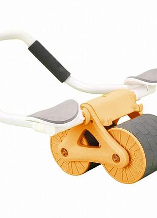 Supretto ab roller с поддержкой локтей, таймером и держателем для телефона — тренажёр для пресса с двойным колесом