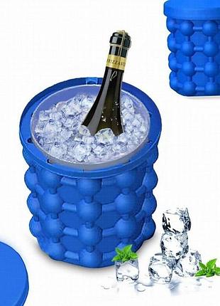 Ice genie силіконовий контейнер для кубиків льоду з кришкою, 32 круглі кубики, світло-блакитний