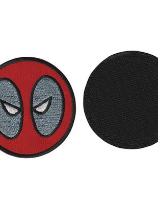 Шеврон дэдпyл марвел deadpool marvel, на липучке, на красном диаметр 8 см