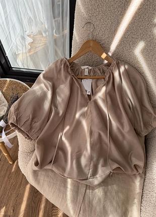 Шикарна бежева блуза з віскози h&m, s