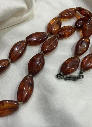 🍁✨ медовая карамель ожерелье европейский винтаж mid-century балтийский янтарь vintage boho chic ✨🍁