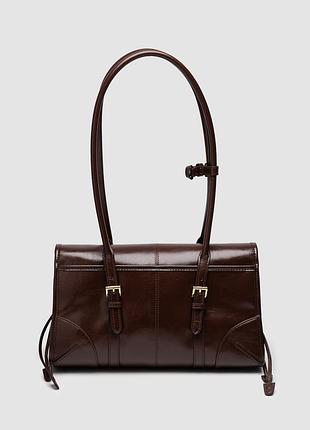 Жіноча шкіряна сумка prada medium кольору бургунді 31 х 17 х 11 см