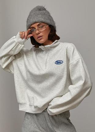 Утеплений жіночий світшот oversize з вишивкою