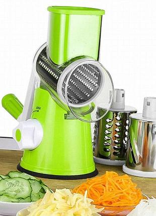 Ручная овощерезка kitchen master с 3 барабанами из нержавеющей стали и присоской
