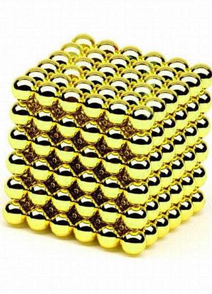 Конструктор из магнитных шариков neocube 216 gold для снятия стресса и творческого строительства