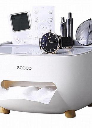 Органайзер для столу ecoco з диспенсером для серветок та відділеннями для зберігання