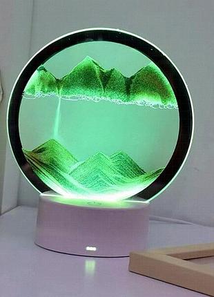 Піщаний пейзаж 3d настільне антистрес-мистецтво з підсвіткою, 25x25 см
