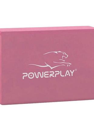 Блок для йоги опорный из пены eva powerplay yoga brick pp4006 розовый