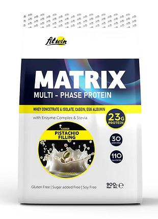 Комплексный протеин для роста мышц и похудения fitwin matrix multi-phase protein 900 г фисташковая начинка