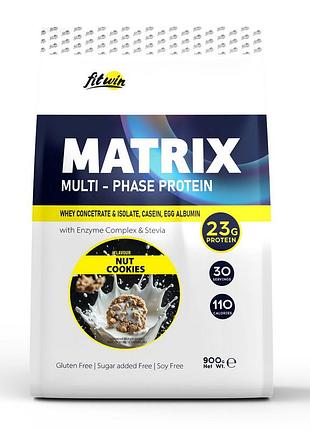 Комплексный протеин для роста мышц и похудения fitwin matrix multi-phase protein 900 г ореховое печенье
