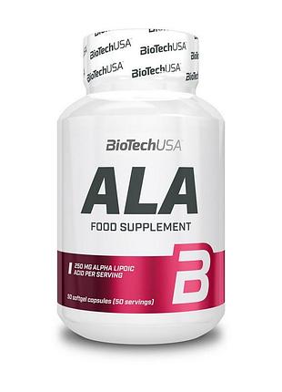 Альфа-ліпоєва кислота 250 мг для схуднення biotech ala 50 капсул