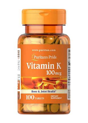 Вітамін k 100 мкг для кісток і дорослих puritan's pride vitamin k 100 таблеток