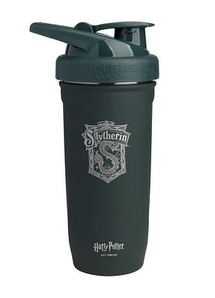Шейкер для протеина и спортивного питания из нержавеющей стали smartshake reforce harry potter slytherin 900 мл