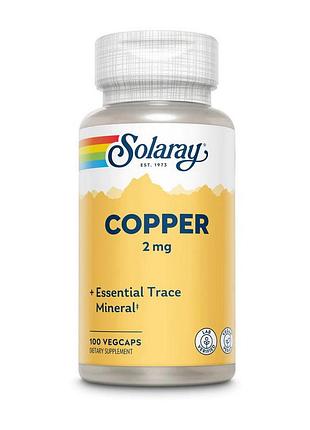 Медь хелат для волос solaray copper 2 mg 100 вегетарианских капсул