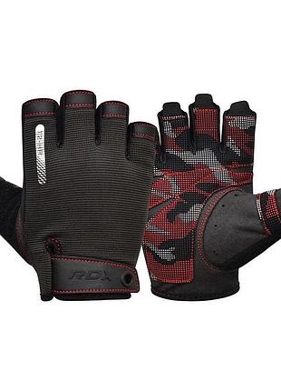 Перчатки для зала и фитнеса без пальцев rdx t2 half красные s