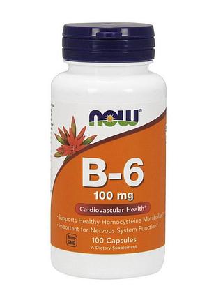 Витамин b6 (пиридоксин) 100 мг для женщин и волос now b-6 100 mg 100 капсул