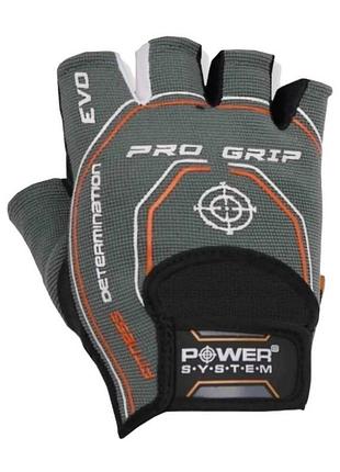 Перчатки для зала и фитнеса без пальцев power system pro grip evo 2260 серые