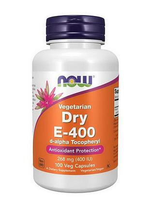 Вітамін e 400 мо для жінок, волосся, шкіри і чоловіків now vitamin e-400 vegetarian dry 100 вегетаріанських капсул
