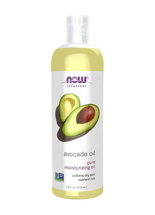 Масло авокадо косметическое 100% для кожи и волос now avocado oil 473 мл
