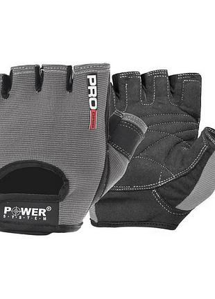 Перчатки для зала и фитнеса без пальцев power system pro grip 2250 серые