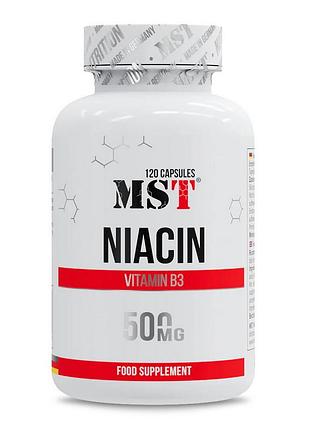 Ніацин (b3) для волосся і жінок mst niacin 500 mg 120 капсул