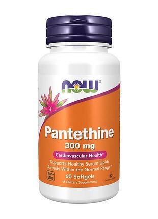 Пантетин (активная форма b5) 300 мг для волос и кожи now pantethine 300 mg 60 мягких капсул