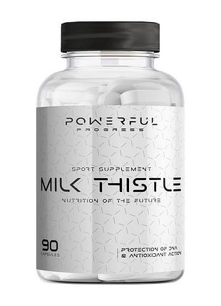 Розторопша екстракт 500 мг для печінки, схуднення і суглобів powerful progress milk thistle 90 капсул