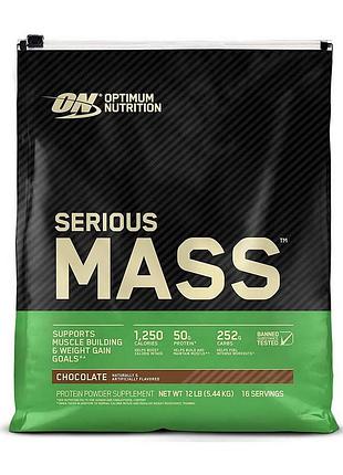 Гейнер optimum nutrition serious mass 5.4 кг банан для набора мышечной массы высококалорийный с витаминами