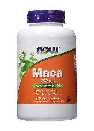Мака перуанская 500 мг (корень) для мужчин и женщин now maca 500 mg 250 вегетарианских капсул