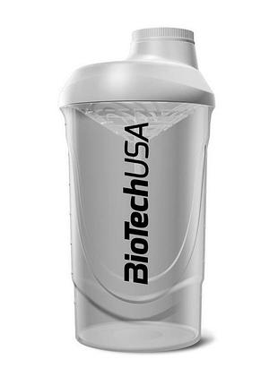 Шейкер для протеина и спортивного питания с сеткой biotech shaker wave 600 мл опаловый белый