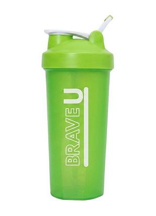 Шейкер для протеина и спортивного питания brave u shaker with metal ball 600 мл зелёный