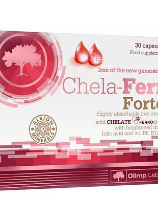 Железо хелат 28 мг с витамином c и фолиевой кислотой olimp chela-ferr forte 30 капсул