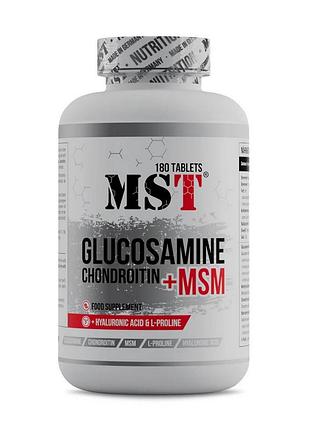 Хондропротектор: глюкозамін, хондроїтин і msm для суглобів mst glucosamine chondroitin + msm + hyaluronic acid 180 таблеток