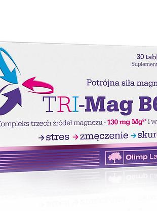 Комплекс магнію (карбонат, лактат, малат) з вітаміном b6 для сну і нервової системи та від судом olimp tri-mag b6 30 таблеток