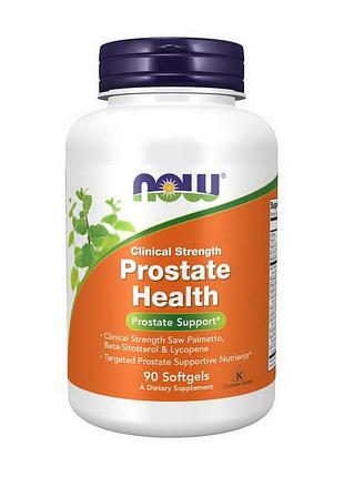 Комплекс для простати із со пальметто і лікопіном now prostate health 90 м'яких капсул