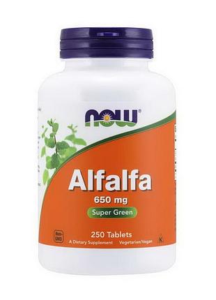 Люцерна в таблетках 650 мг без гмо now alfalfa 650 mg 250 таблеток