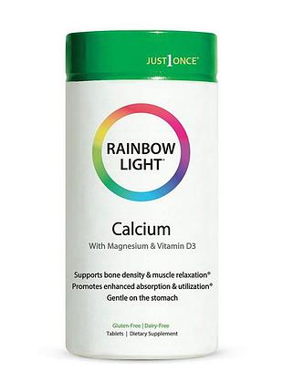 Кальцій і магній з вітаміном d3 для кісток, вагітних і зубів rainbow light calcium with magnesium & vegan d3+ 180 таблеток