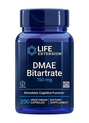 Dmae бітартрат 150 мг для пам'яті і мозку life extension dmae bitartrate 200 капсул
