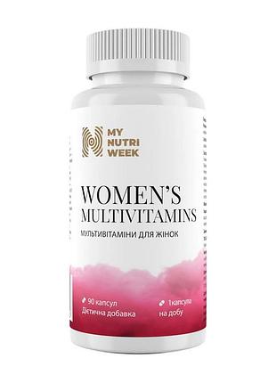 Витамины для женщин для волос, кожи и иммунитета my nutri week women's multivitamins 90 капсул