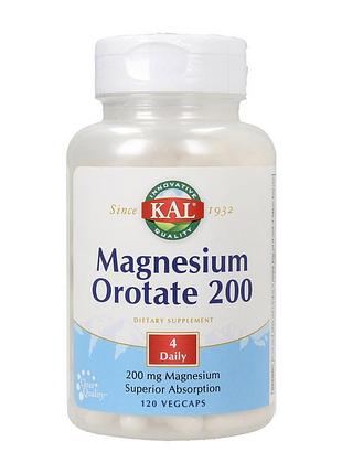 Комплекс магнію (оротат, оксид) для сну і нервової системи та від судом kal magnesium orotate 200 120 вегетаріанських капсул
