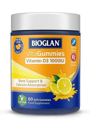 Вітамін d3 1000 мо жувальні цукерки для дорослих і чоловіків bioglan vitagummies vitamin d3 60 жувальних цукерок лимон