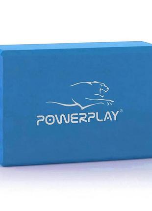 Блок для йоги опорный из пены eva powerplay yoga brick pp4006 синий