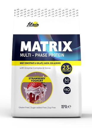 Комплексный протеин для роста мышц и похудения fitwin matrix multi-phase protein 900 г ягодный пунш
