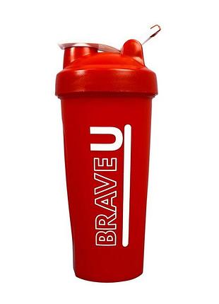 Шейкер для протеина и спортивного питания brave u shaker with metal ball 600 мл красный