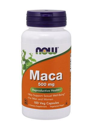 Мака перуанская 500 мг (корень) для мужчин и женщин now maca 500 mg 100 вегетарианских капсул