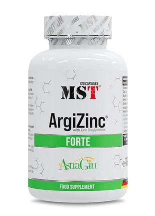 Аргінін і цинк з вітаміном b6 і селеном для чоловіків mst argizinc forte 120 капсул